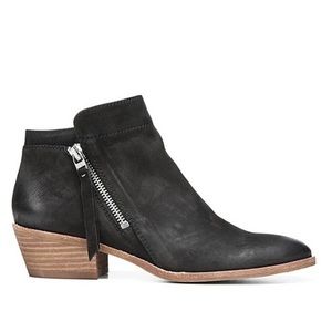 Sam Edelman Packer Leather Block Heel Booties 7.5